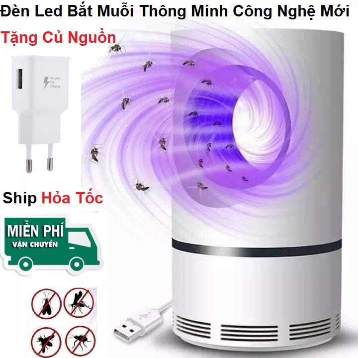 Đèn Bắt Muỗi Cao Cấp, Tặng Củ Nguồn Sạc Điện Thoại 2A Tiện Lợi - An Toàn - Hiệu Quả - Bảo Vệ Sức Khỏe Gia Đình