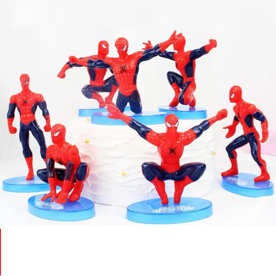 Bộ 7 mô hình siêu nhân người nhện trang trí bánh, topper cake