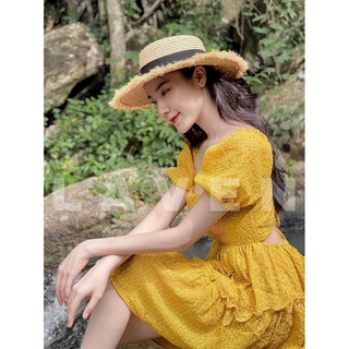 Đầm Cổ Vuông Tay Phồng (Có Mút Ngực)
