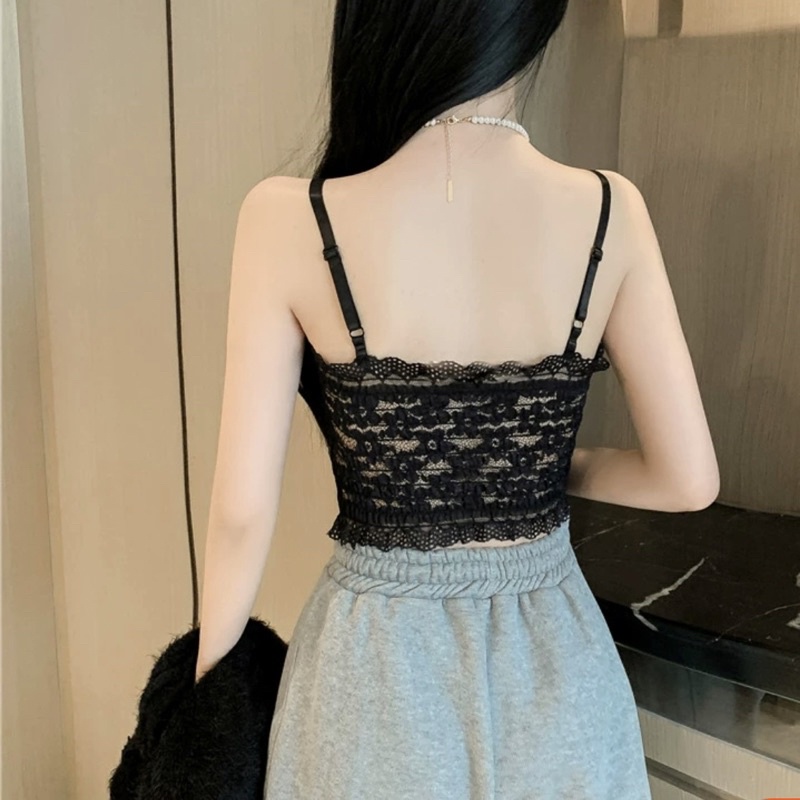 Áo hai dây bra ren chun lưng có đệm mút ngực hàng Quảng Châu đẹp