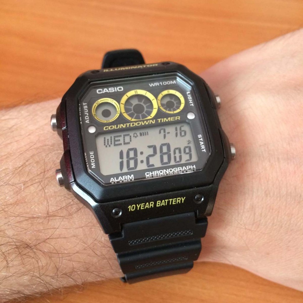 Đồng hồ nam Casio AE-1300WH-1AVDF Chính hãng - Dây nhựa - Chống nước tuyệt đối - Pin , bảo hành 12 tháng