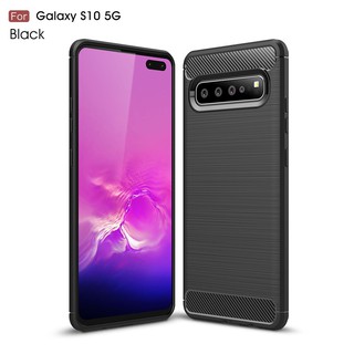 Ốp lưng carbon fiber mềm chống sốc bảo vệ điện thoại Samsung Galaxy S10 5G Case S10 back cover S10 Casing
