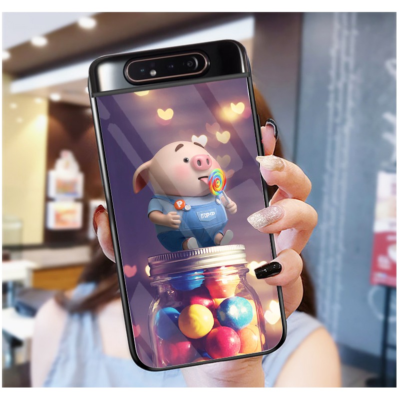 Ốp Lưng SAMSUNG A80 mặt kính cường lực cao cấp