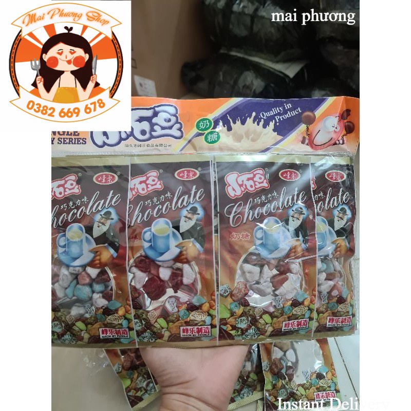 1 GÓI KẸO SÔCOLA SỎI, ĐÁ 16G