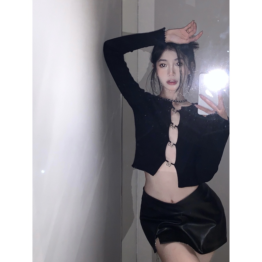 Áo cardigan Màu Trơn Dáng Ôm Thời Trang Hàn Quốc Gợi Cảm Cho Nữ