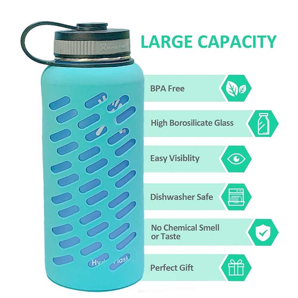 Vỏ Bọc Bình Nước Bằng Silicon Chống Trượt Cách Nhiệt Cho 32/40 Oz HydroFlask