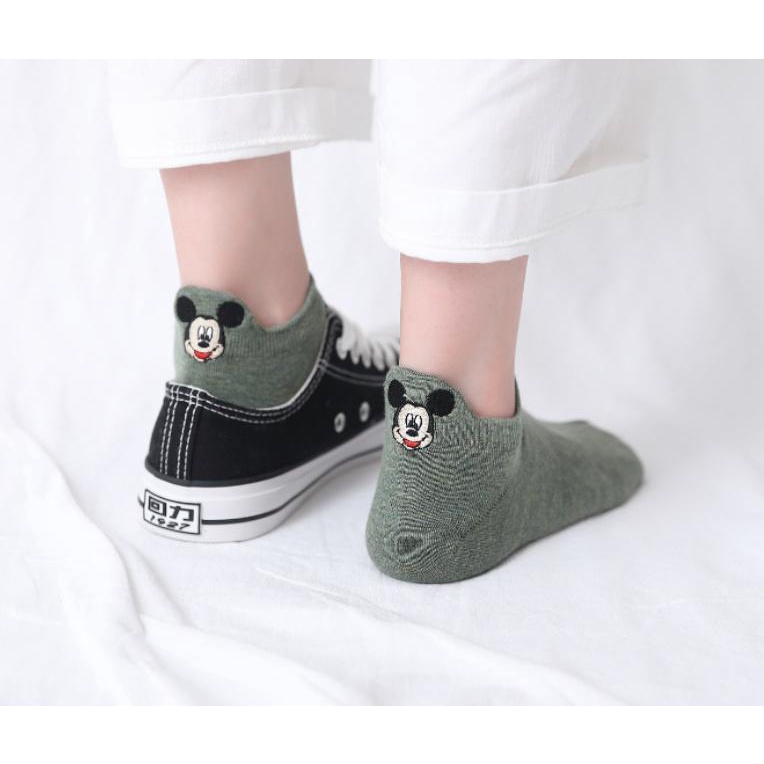 Combo 5 Đôi Vớ Thêu Hình Mickey - set 5 đôi vớ cổ ngắn