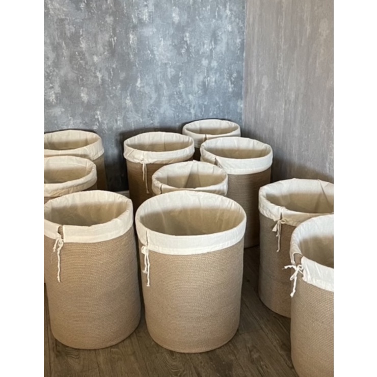 Giỏ đựng quần áo chăn mền, đựng quần áo, giỏ dây thừng decor trang trí phòng ngủ, giỏ đựng quần áo bẩn có nắp