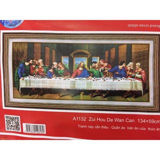 Tranh thêu chữ thập Bữa tiệc ly 3D A1132 134*59CM