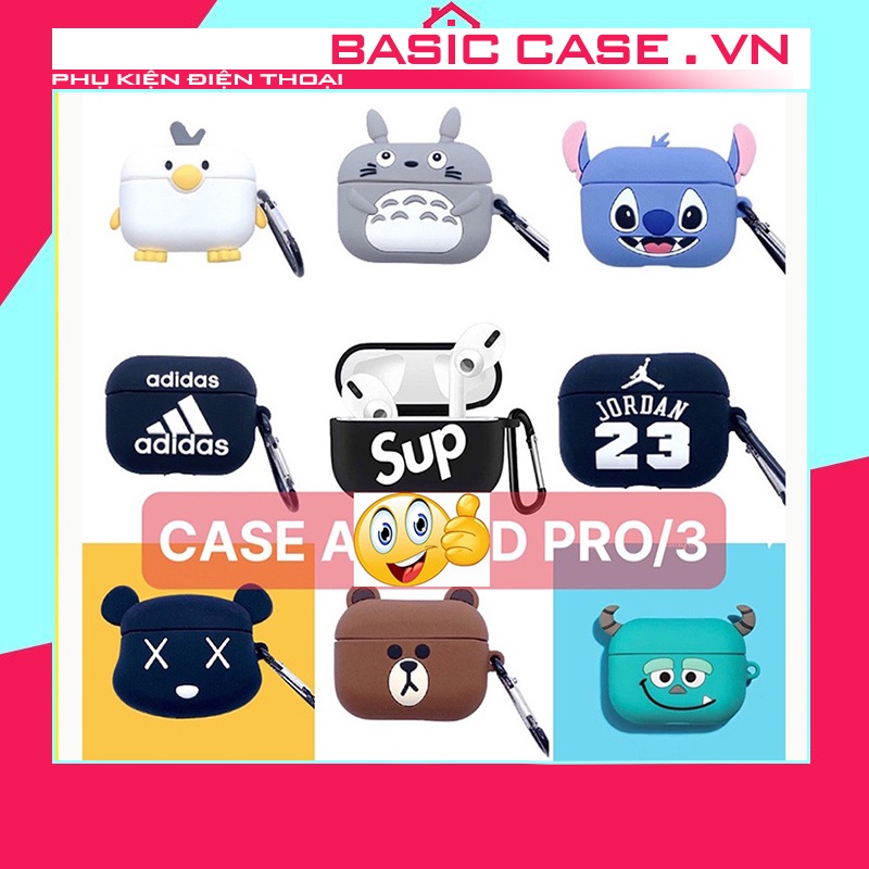Vỏ Ốp Case airpod airpods pro bảo vệ, bao đựng tai nghe không dây bluetooth Tặng kèm móc