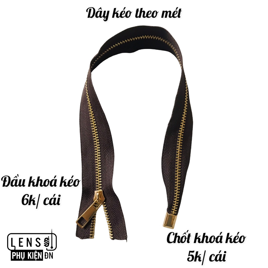 Dây kéo kim loại YKK một chiều răng 5 nhiều màu ( bán theo mét) - Tiệm nhà Lam