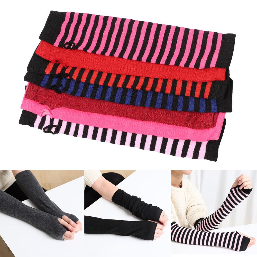 Găng Tay Cotton Dài Hở Ngón Cho Nữ
