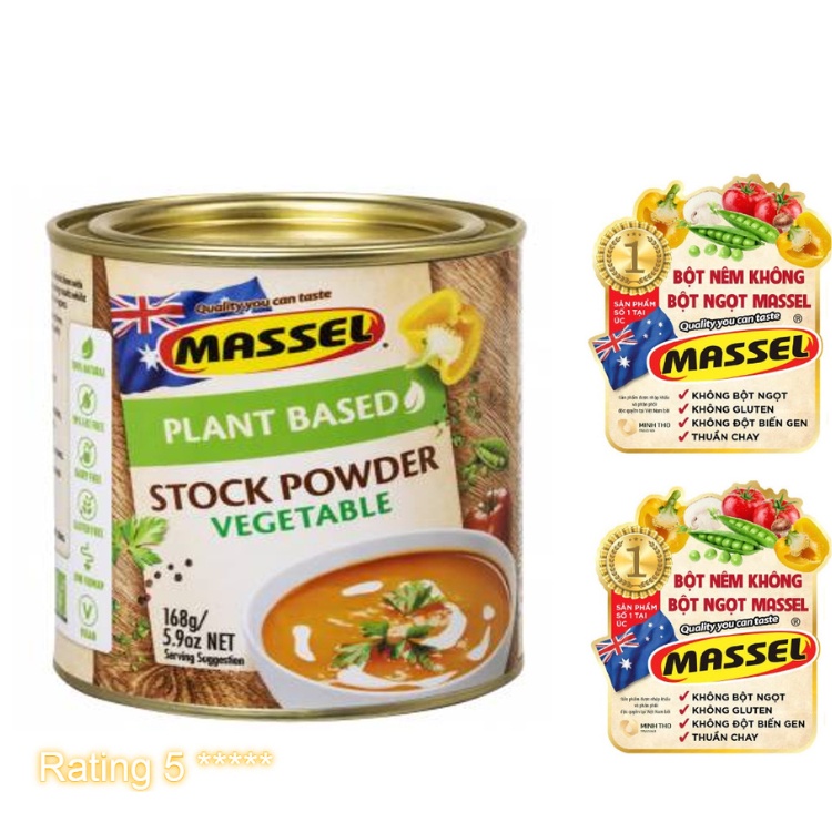 Hạt nêm vị gà Massel Premium Stock Powder Chicken Style không bột ngọt an toàn cho gia đình 168g beautimax