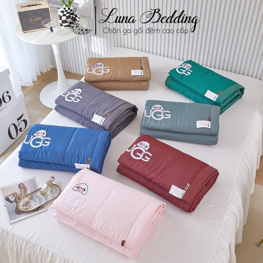 Chăn Lụa Tencel UGG Màu Trơn Luna Bedding Chăn Hè Mát Mịn