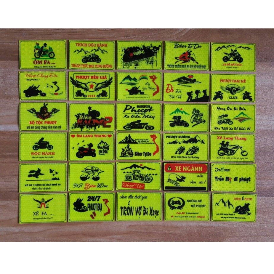 ( combo 30logo ) logo phượt , logo phản quang , tem xe