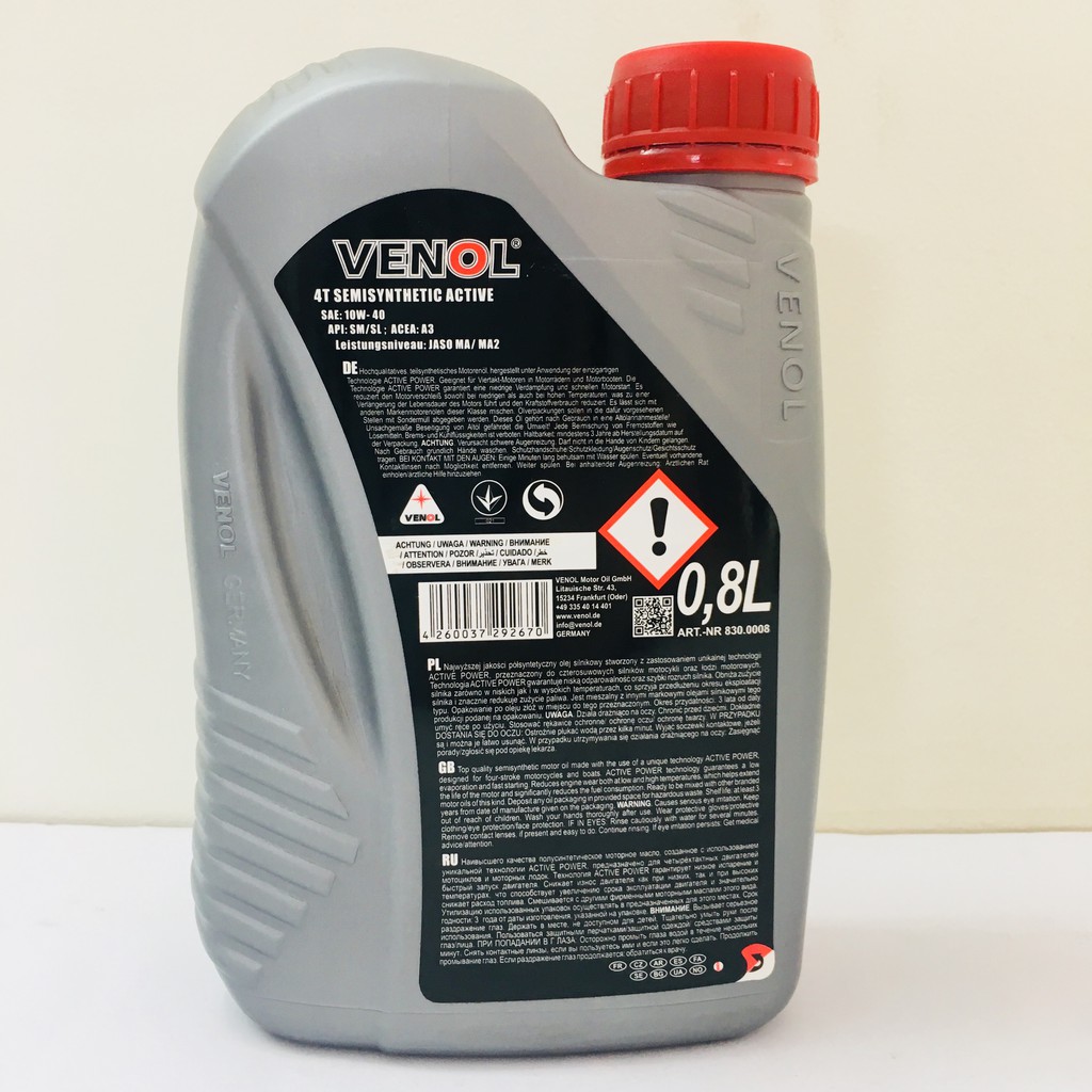 NHỚT VENOL xe số 4T 10W-40 800ML