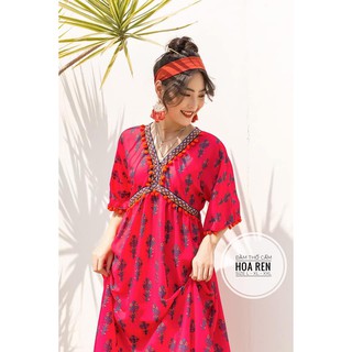 Đầm maxi big size thổ cẩm từ 55kg-90kg