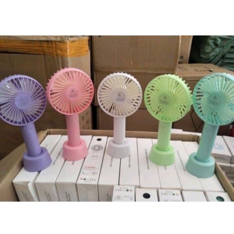 Quạt mini cầm tay, để bàn. Đủ pin, dây sạc, không bao gồm vỏ hộp