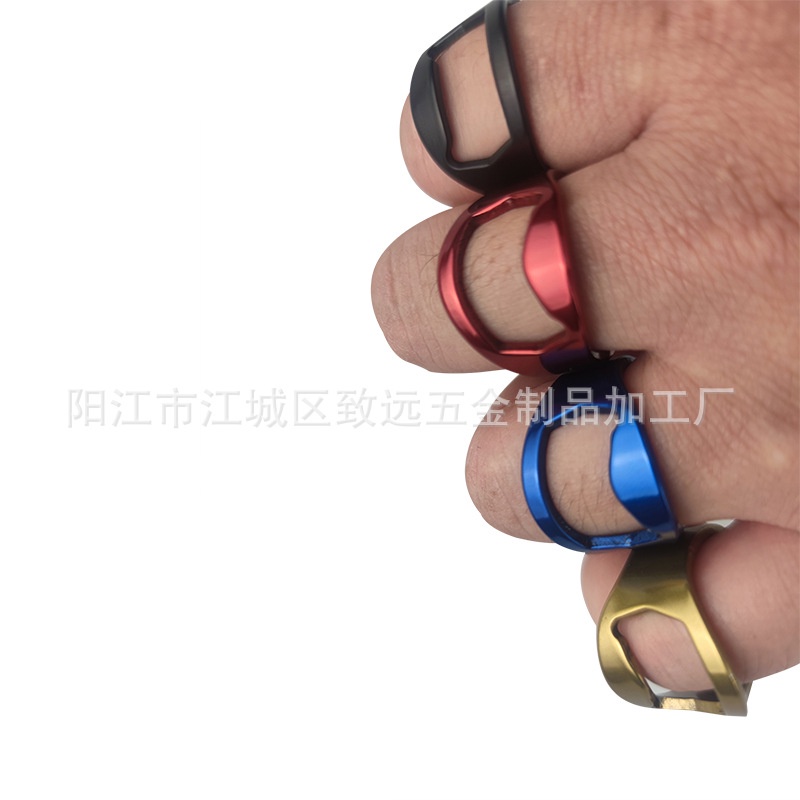 Nhẫn khui mở nắp chai bia unisex nam nữ cao cấp titan mạ kim loại