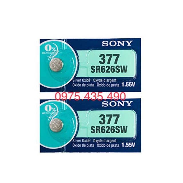 2 Viên Pin Đồng Hồ SR626SW SR626 377 Sony Chính Hãng Made in Japan