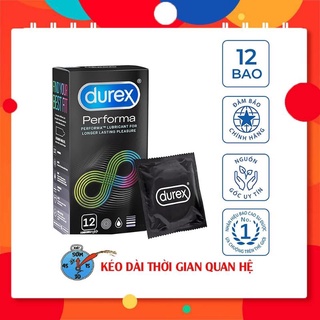 (Chống xuất sớm,yêu lâu hơn) Bao cao su Durex Performa hộp 12bao+ tặng 1 hộp nhỏ 3bao bất kì