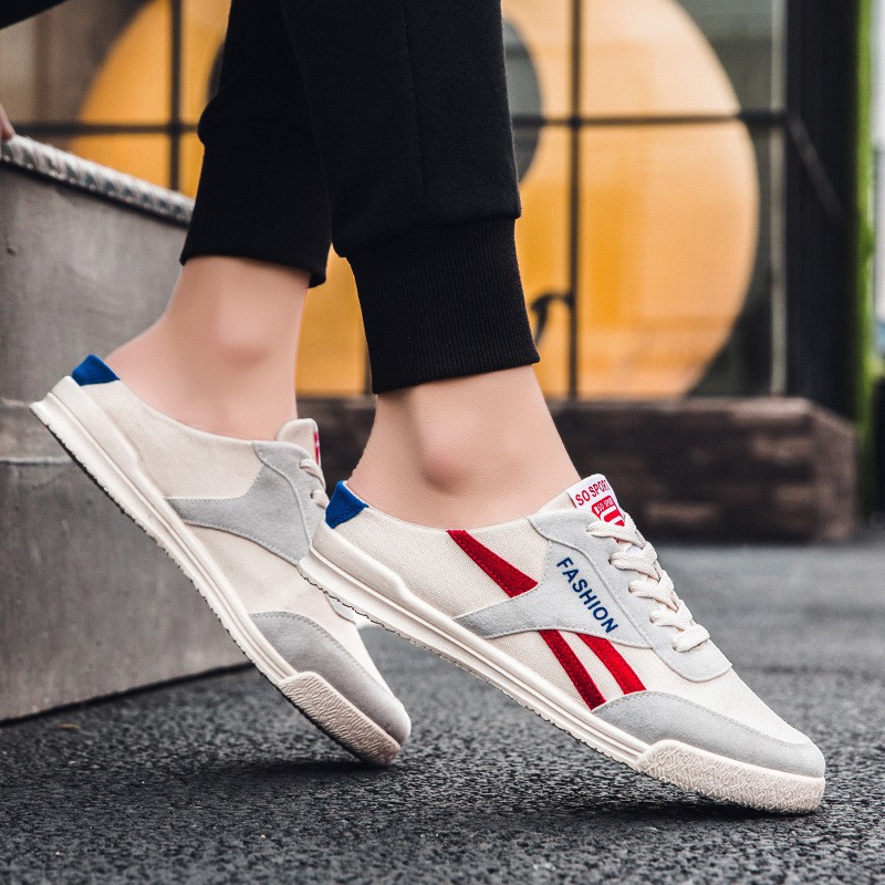 Dép lười bít mũi không gót bằng vải canvas hợp thời trang dễ phối đồ cho nam | BigBuy360 - bigbuy360.vn
