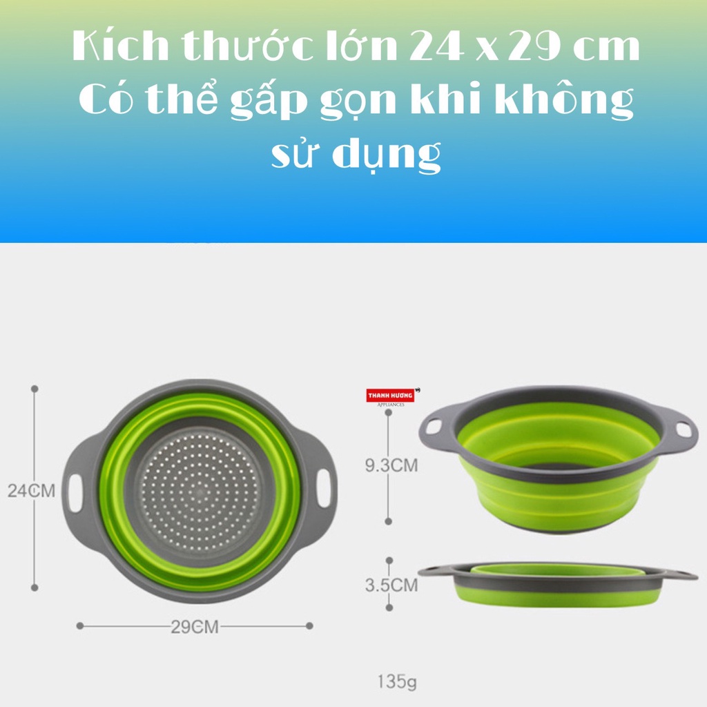 Rổ Nhựa Gấp Gọn Silicon Đa Năng Thông Minh