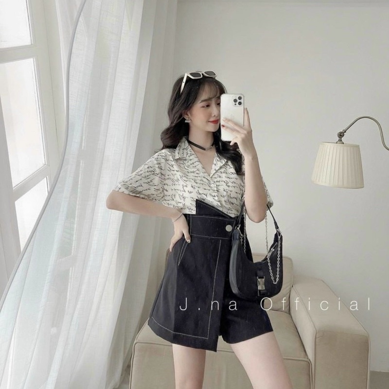 Sét sơ mi chữ quần giả váy bigsize 50-90kg mẫu chụp thật 100%