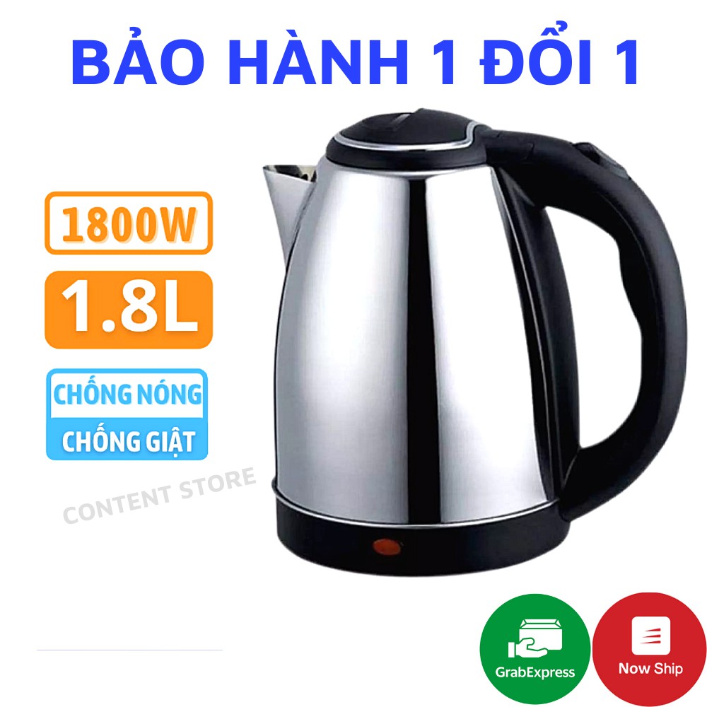 Ấm Siêu Tốc INOX 304 1,8 L 1800W - Hàng Việt Nam An Toàn Khi Sử Dụng