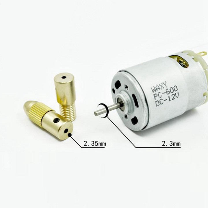 Bộ đầu kẹp chế máy khoan mini cầm tay từ motor trục 2.35mm 7 chi tiết