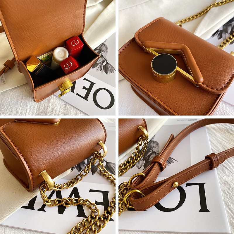 Túi đeo chéo mini dáng vuông phong cách retro Hàn Quốc
