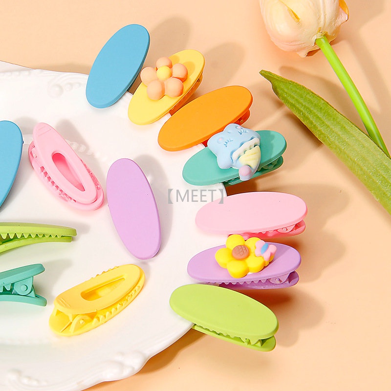 Kẹp Tóc Hình Oval Màu Sắc Ngọt Ngào Dùng Làm Đồ Trang Sức Thủ Công DIY