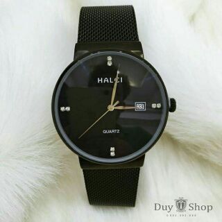Đồng hồ cặp tình nhân Halei dây lụa màu đen cực chất