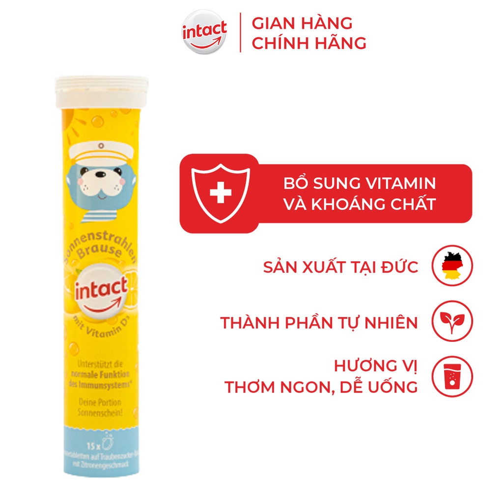 Viên sủi bổ sung Vitamin D3 cho trẻ em từ 4 tuổi INTACTMIT VITAMIN D3 hấp