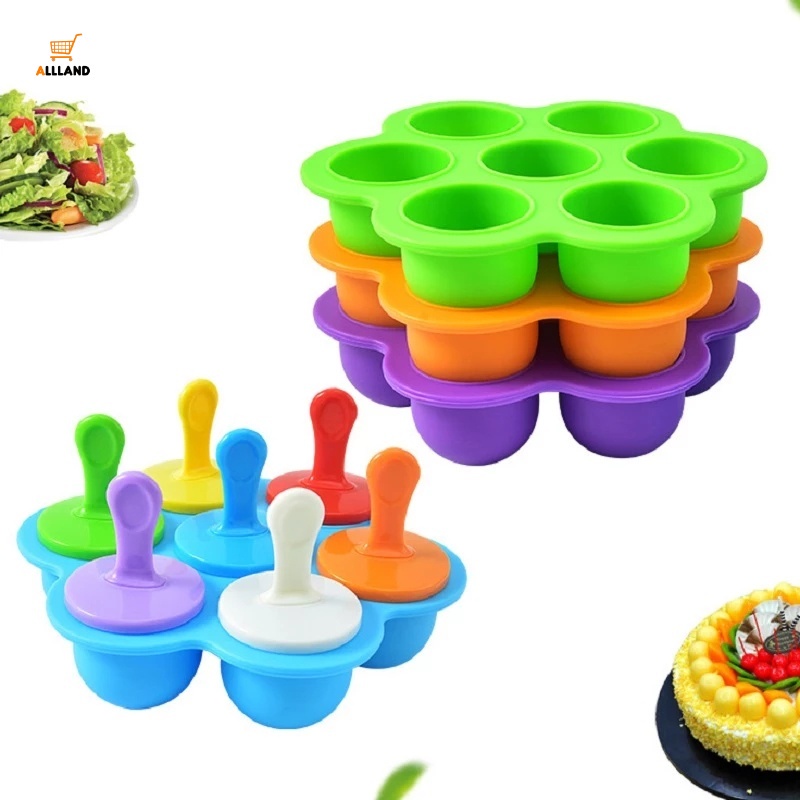Khuôn Silicone Làm Kem Que 7 Ngăn Có Thể Tái Sử Dụng