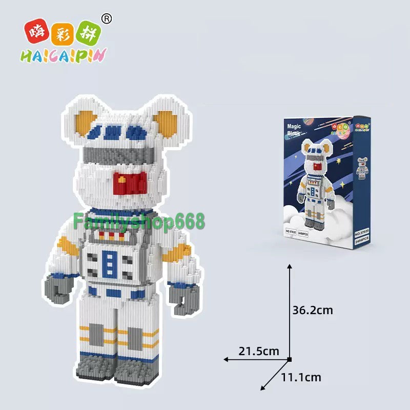 Đồ chơi xếp hình Gấu Bearbrick 36cm lắp ráp mô hình cỡ lớn Hàng Đẹp bear brick