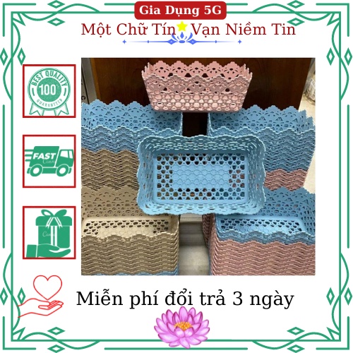 Khay Nhựa Hoa - Rổ Nhựa Đa Năng Để Đồ Tiện Lợi, Gọn Gàng - Siêu Xinh Xắn