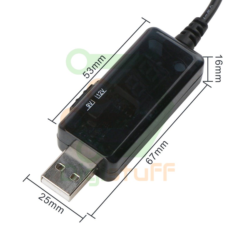 Cáp chuyển 5V USB sang 12V / 9V 5.5mm 3.5mm