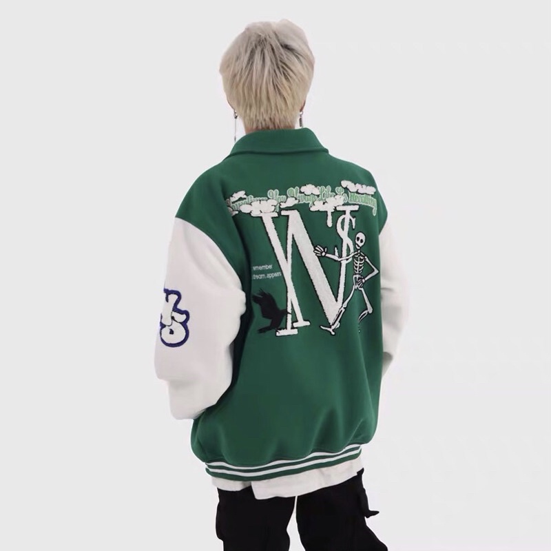 Áo Khoác Nỉ Varsity Jacket Chất Dày Form Đẹp