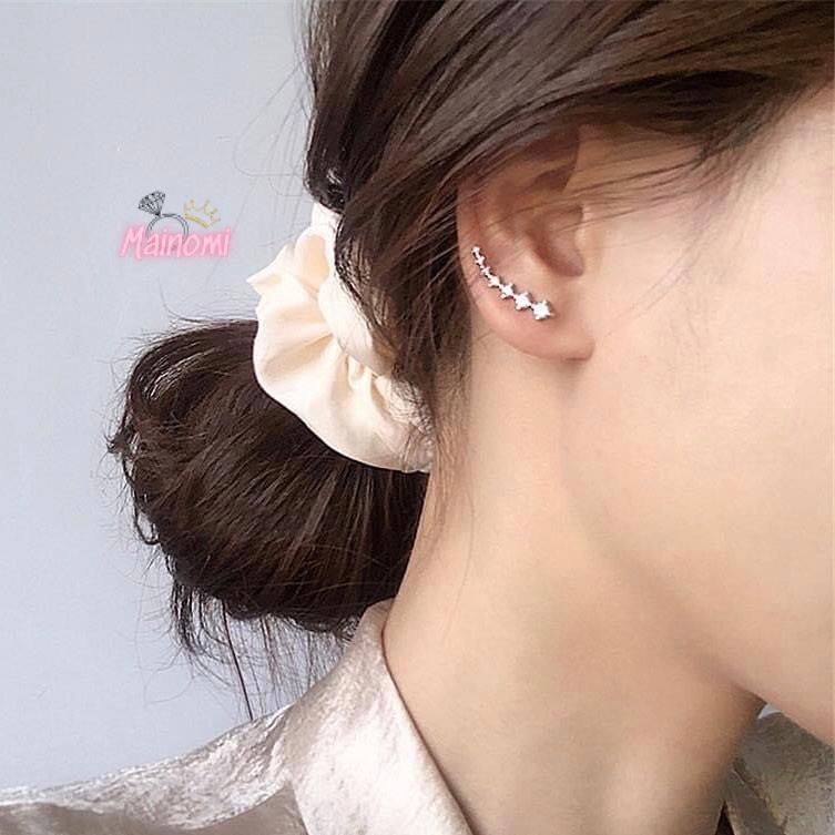 Bông tai đá dáng gài chuẩn bạc xinh xắn Mainomi Shop Bạc Xinh