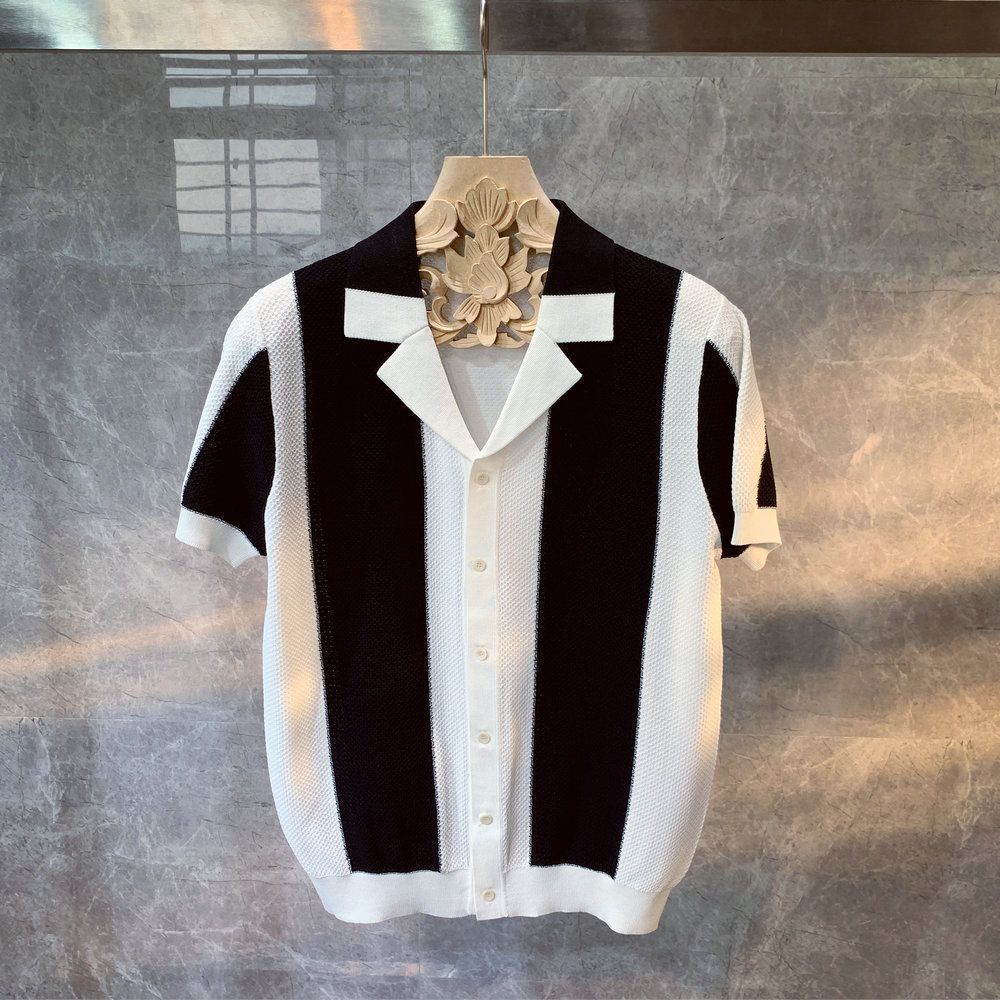 Icy! Mới Áo nam Dệt Kim Ngắn Tay Mau Khô Dáng Ôm