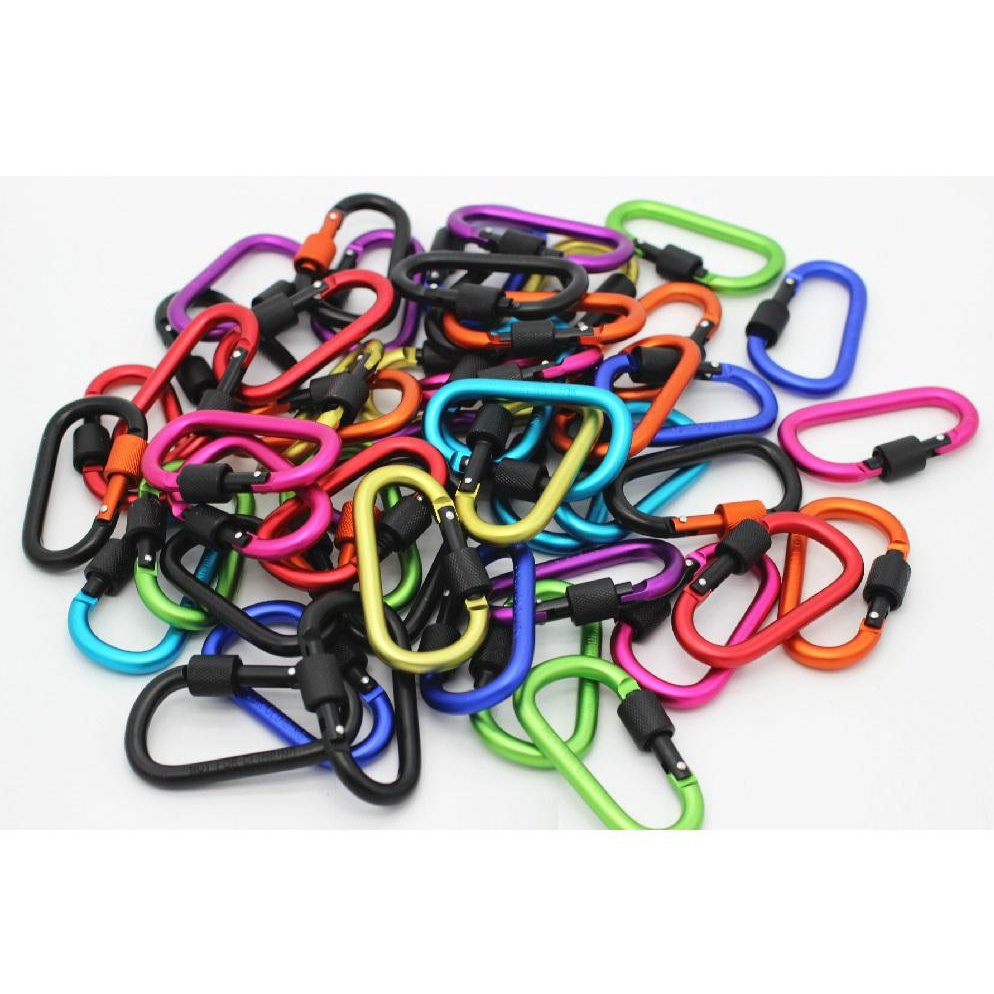 Móc khóa vòng khóa đa năng Carabiner Chữ D - Khoá Xoay 8cm - FuNo_express - BUNNY