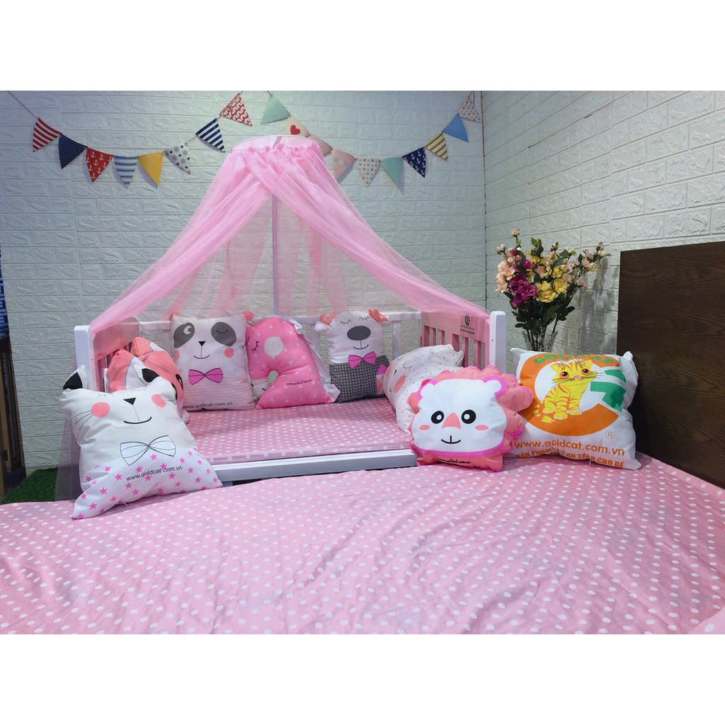 Gối Hình Thú Cho Bé GOLDCAT GT Chất Liệu Vải Cotton Bọc Bông, Nhiều Màu Sắc Ngộ Nghĩnh