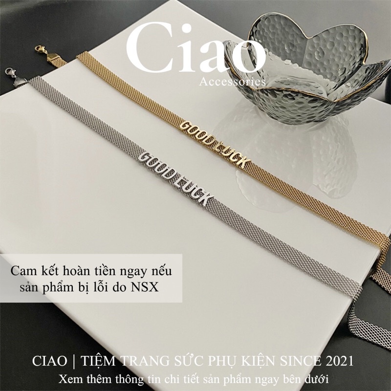 [HOẢ TỐC 1H] Dây chuyền/ Vòng cổ titan không gỉ thiết kế charm goodluck trendy Goodluck Ciao