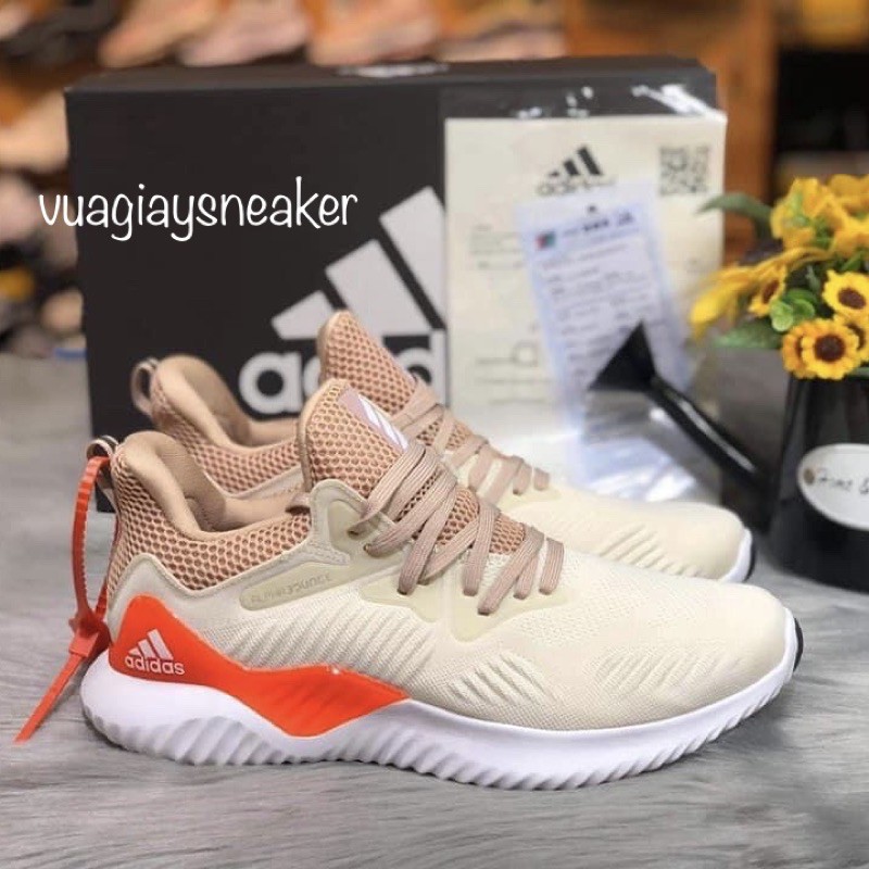 ẢNH THẬT  Giày alphabounce kem gót cam