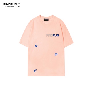 Áo thun findfun unisex flying letter tee - pink 100% cotton
