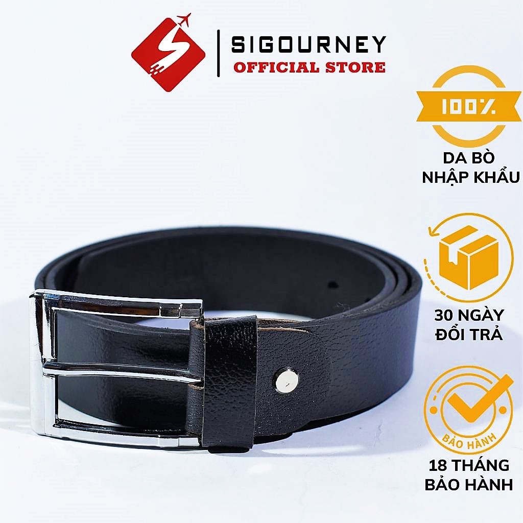 Dây Thắt Lưng SIGOURNEY TL-01D Màu Đen Làm Từ Da Bò Nhập Khẩu Nguyên Miếng Bảo Hành 18 Tháng