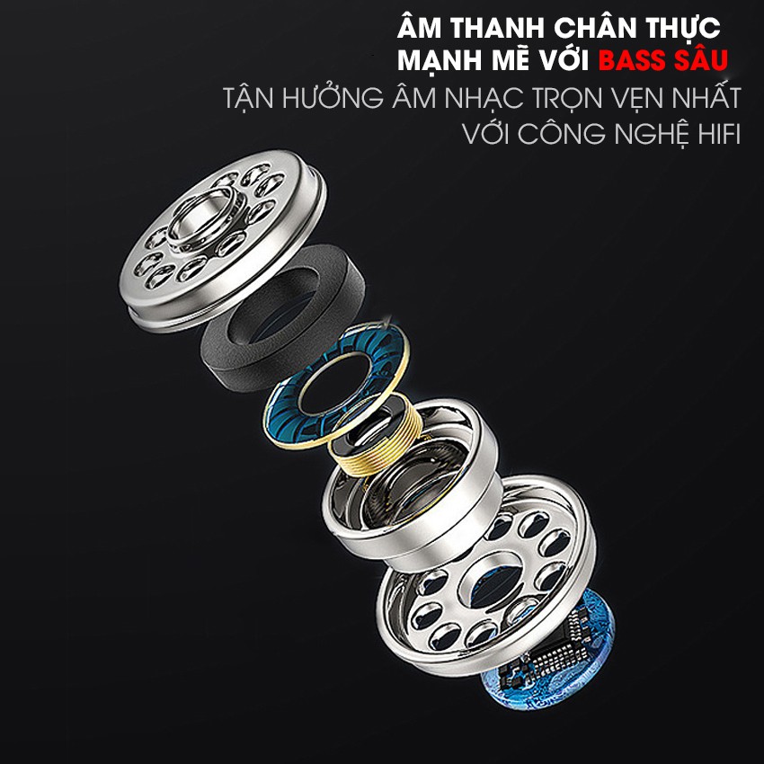 Tai nghe bluetooth không dây 5.0 gaming đàm thoại mini chống nước IPX5 hiển thị đèn LED phần trăm pin Piman P16