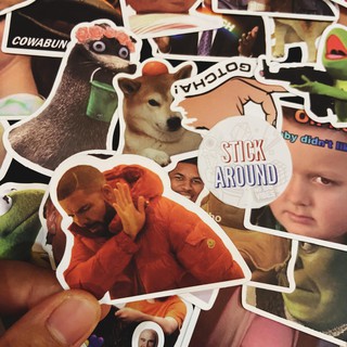 [MEME02] 50 sticker MEME (pvc nhám), decal hình dán laptop, điện thoại, ... từ stickaroundvn