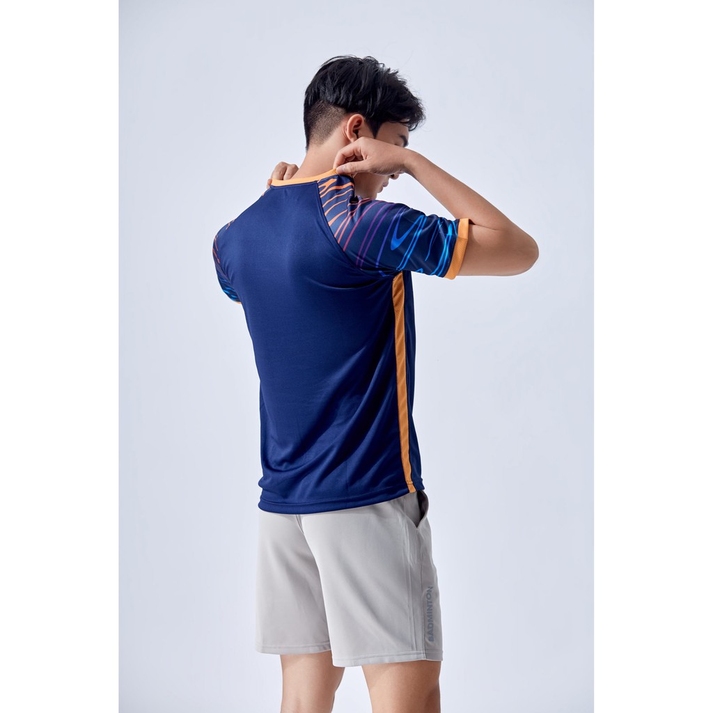 Áo Cầu Lông Nam Cổ Tròn AVT02 Vina Sport, Chất Thun Poly Thấm Hút Mồ Hôi, Thoáng Mát, Co Dãn Tốt, Full Size, Đồ Tập Gym